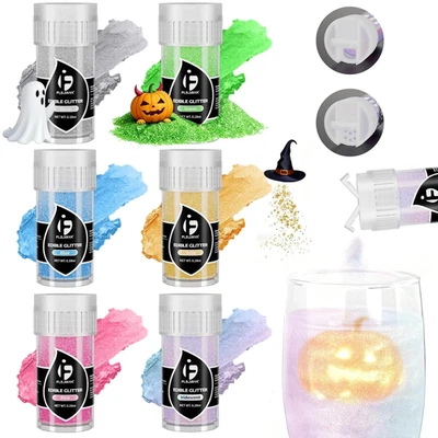 Edible Glitter for Cocktails, Edible Luster Dust 6 Colors, Food Grade Glimmer Sp - Image 1 of 4
