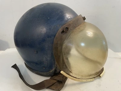 Vintage Blue Bell? Motorcycle Helmet W/Paulson 158 Tinted Snap On Bubble Shield - Image 1 of 4