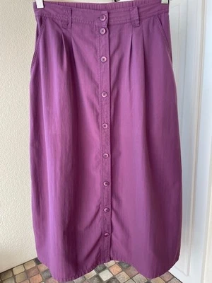Falda TravelSmith Fácil Cuidado Modesta Línea A Botón Bolsillos Frontales Púrpura Talla 12P Foto 1 de 4