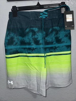 Pantalones cortos de natación Under Armour UPF 50 verdes para hombre pequeños nuevos con etiquetas Foto 1 de 4
