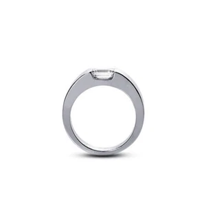 0.92ct I/VS1 Emerald Natural Diamond Platinum Solitaire Engagement Ring - Picture 1 of 4