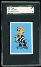 BOARDING Referee's Signals 1979 Panini Hockey Stickers 14 Printed in Italy SGC 8