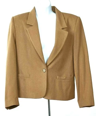 Chaqueta Blazer Traje Chaqueta John Meyer Mujer Talla 12 Marrón Lana Completamente Forrada para el Hombro Foto 1 de 4