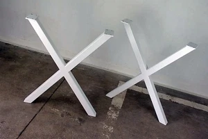 TISCHBEINE TISCHGESTELL TISCHKUFEN METALL STAHL TISCHFÜßE STAHL INDUSTRIAL - Foto 1 di 1