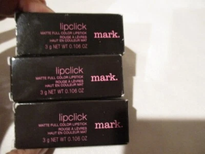MARK/AVON  LIPCLICK  "Full -Coverage Matte Lipstick"  Vibrant Color  Set of 3 - Image 1 of 4
