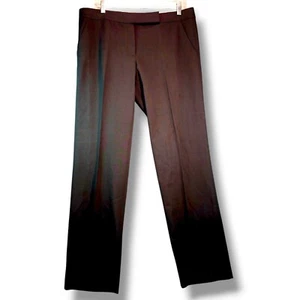 Elie Tahari Anzughose Wolle Damengröße 12 schwarz gerades Bein plissiert 34 × 31 - Bild 1 von 13