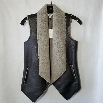 Chaleco JACK de BB Dakota imitación cuero forrado negro para mujer XS  Foto 1 de 4