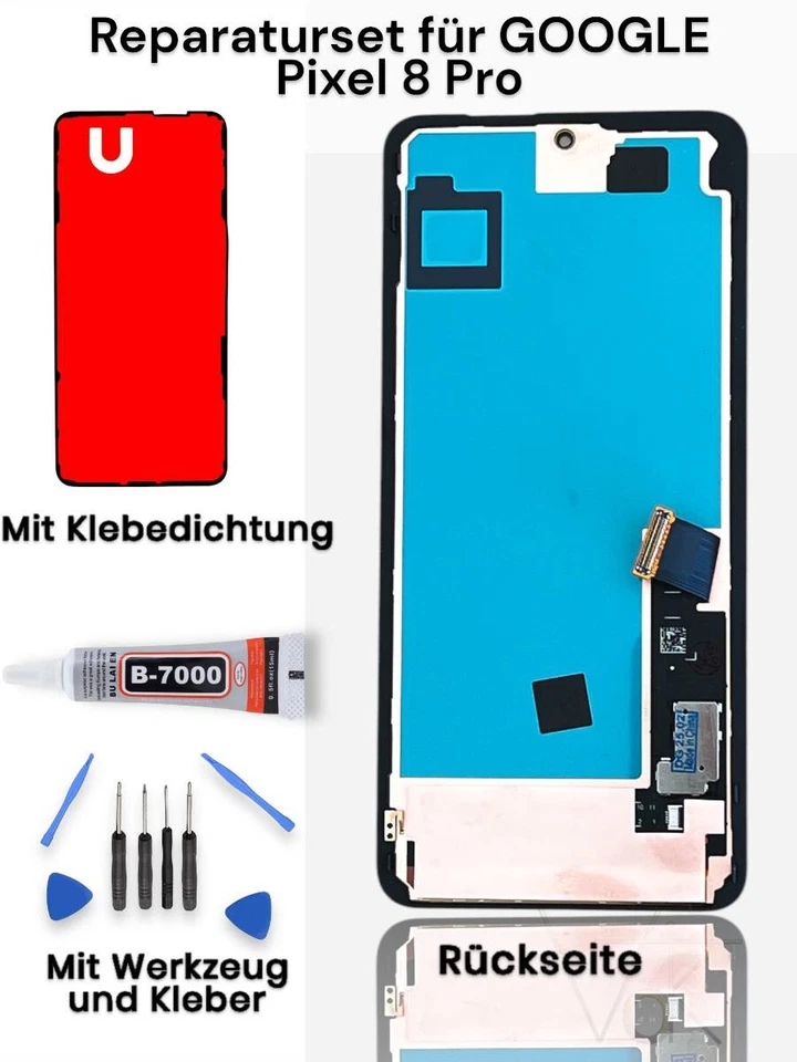 MARKENLOS OLED Google Pixel 8 Pro Display Touchscreen Bildschirm Fingerprit