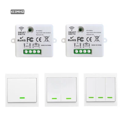 230V Mini Funk Empfänger 433mhz Funkschalter System Wandschalter Lichtschalter  - Bild 1 von 4