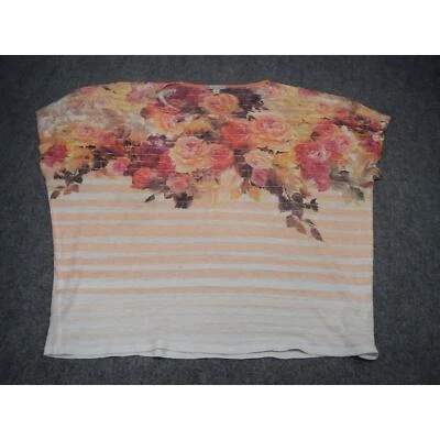 Blusa top db Establecida 1962 para mujer 3X floral rojo melocotón marrón sin mangas Foto 1 de 4