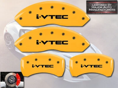 Cubierta de pinza de disco de freno amarilla amarilla delantera trasera Acura TSX Base V6 2009-2014 iVTEC Foto 1 de 4