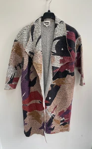 Bimba Y Lola Boucle Jacket Grey Print Long Midi M/L will fit upto UK 18 - Picture 1 of 12