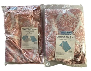 Canopy Couture 3 Stück Autositz Schoßdecke Regenschirm Angelina Rosa Damast Neu - Bild 1 von 12