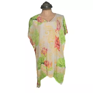 Colori Di Mare Beachwear Free Size Foral Swimsuit Cover Beaded Cover Up Light - Picture 1 of 16
