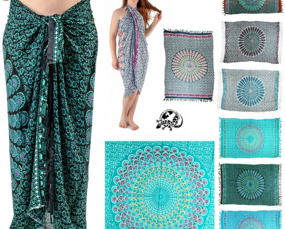 NEW UNISEX MENS WOMENS SARONG BEACH WRAP SWIM PAREO COVER UP FREE POST / sa009 - Image 1 of 1