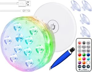 Rechargeable Submersible Pool Lights, 25-Color LED w/ Remote & Magnet - Picture 1 of 13