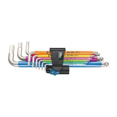 Wera 05022699001 3950/9 Hex-Plus Multicolour HF Stainless 1 L-key set - Image 1 of 4
