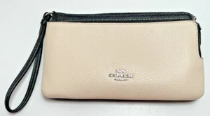 Coach Pebble Leather Double Zip Wallet with Wrist strap - Picture 1 of 8