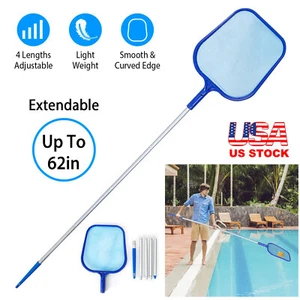 Swimming Pool Leaf Skimmer Rake Mesh Net Spa Pond Cleaning With Telescopic Pole - Picture 1 of 12