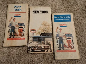 3 60er Jahre Gas- und Ölgesellschaften Straßenkarten für New York/New York City Exxon Texaco - Bild 1 von 15