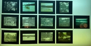 Toboganes de vidrio vintage - ¿Adirondacks NY? "Lote de 13 - Barco guía Thetis - 4"" X 3""" - Imagen 1 de 19