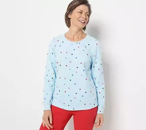 Top Pullover Sport Savvy Talla XS Lunares AZUL CIELO SUAVE A472319 - Imagen 1 de 1