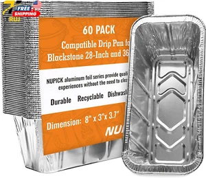 60 Stück BLACKSTONE FETTBECHER EINLAGEN Grillplatte Auffangschale Einweg Aluminiumfolie - Bild 1 von 12