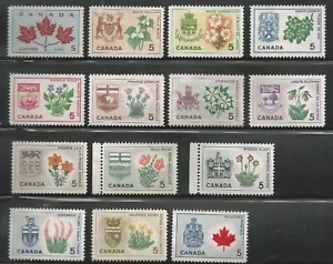 Canada - 1964-66 - Set of 14 stamps - Scott no 417 - 429A - MNG - Picture 1 of 1