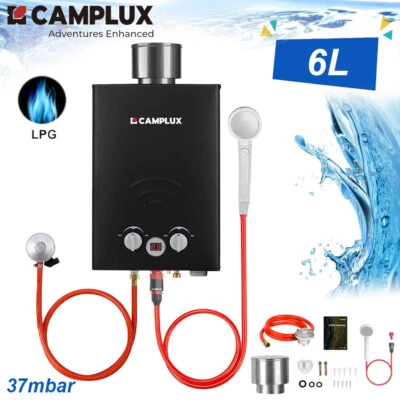 6L Tankless Gas Water Heater LPG Propane Instant Boiler Outdoor Camping Shower - Image 1 of 4