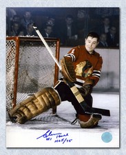 Glenn Hall Chicago Blackhawks Autographed Hockey Goalie 8x10 Photo