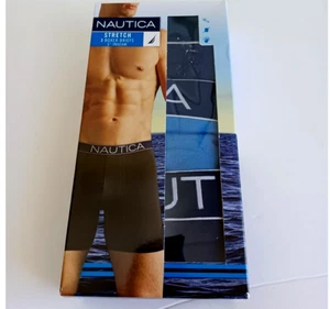 NAUTICA 3 pack Classic Boxer Briefs cotton stretch 3pk size M L Blue Green - Picture 1 of 6
