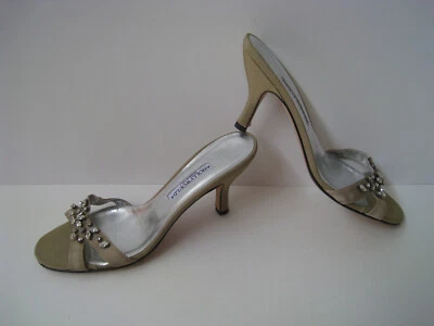 SANDALIAS HOLLYWOULD TELA CRISTAL ADORNADAS TACONES EE. UU. 7 SUPER CALIENTES HECHAS EN ITALIA Foto 1 de 4