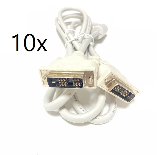 10x DVI-D Single Link Kabel hellgrau weiß ca. 150 cm 18+1 Business #neu - Bild 1 von 1