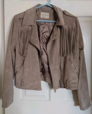 Chaqueta Moon River Western Flecos Imitación Gamuza Cuero Beige Talla S  Foto 1 de 4