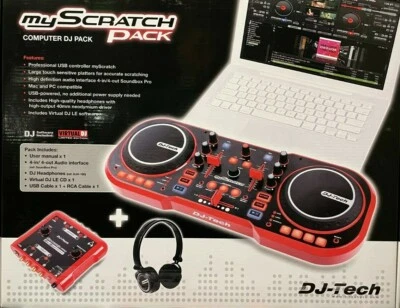 DJ-Tech - MyScratchPack - USB DJ MIDI Controller w/ Headphones & Sound Interface - Image 1 of 3