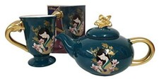 Disney Mulan Ceramic Teapot & Mug Tea Coffee Cup Gift In Green & Gold Primark