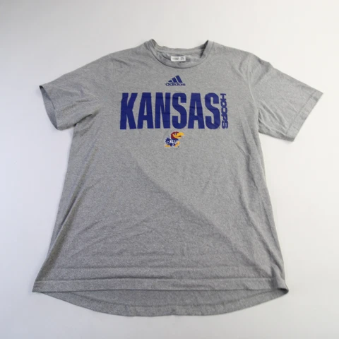 Kansas Jayhawks adidas Aeroready Short Sleeve Shirt Men's Gray Used Cover