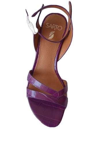 NEW BALANCE Sandalo donna elegante Sarto Omaha viola. Vera pelle con piccoli graffi. Taglia 7