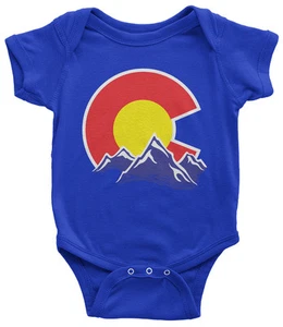 Colorado Mountain Infant Bodysuit State Flag Denver - Picture 1 of 14