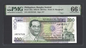 Philippines 200 Piso 2004 P195a Uncirculated Grade 66 - Picture 1 of 2