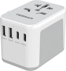 TESSAN Universal Travel Adapter Worldwide with 2 USB C and 2 USB a Ports, Univer - Picture 1 of 12