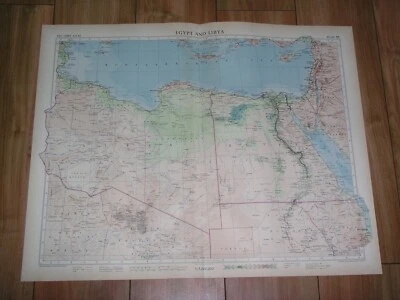 MAPA VINTAGE 1956 DE LIBIA EGIPTO ÁFRICA ISRAELÍES JORDANIA ESCALA PALESTINA 1:5.000.000 Foto 1 de 4