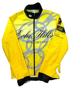 Chaqueta de ciclismo Sugoi para hombre pequeña amarilla cremallera completa "Will Bike for Wine" Eola Hills - Imagen 1 de 14