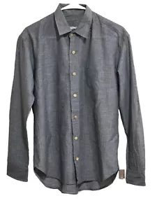 Men Japan Casual Dress Shirt 100% Linen Button Up Long Sleeve Lightweight Size S - Picture 1 of 10