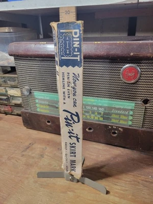 复古 ORCO Pin-It 裙子标记下摆测量工具带盒美国 — 第 1/2 张图片