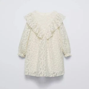 Zara Girls NEW NWOT White Sparkly Embroidered Floral Tulle Dress - Size 4 Years - Picture 1 of 7