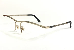Gucci Eyeglasses Frames GG0823O 004 Polished Gold Striped Half Rim 60-17-145 - Picture 1 of 12