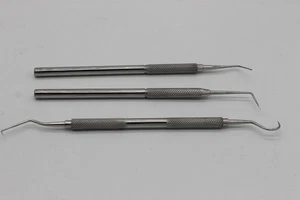 ZAHNSONDEN SET 3 STÜCK ORTHOPÄDISCHES CHIRURGISCHES INSTRUMENT EDELSTAHL - Bild 1 von 4