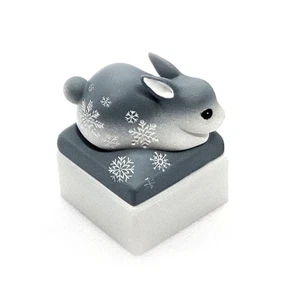 Gray Bunny Artisan Handmade Custom Keycap for Mechanical Keyboards MX-Compatible - Picture 1 of 3