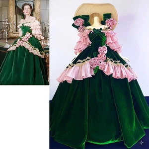 Vestidos de graduación medievales vintage con cordones hadas manga larga apliques florales 3D   - Imagen 1 de 13